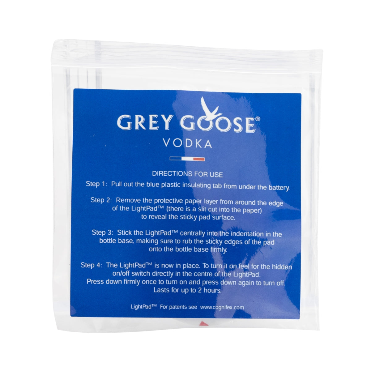 10x Grey Goose Vodka LightPads LED adesivi per il fondo delle bottiglie – Vista 2