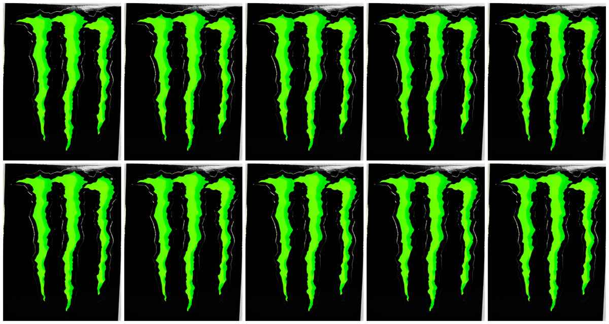 10 adesivi Monster Energy neri 11x8 cm Pubblicità BMX Merchandise