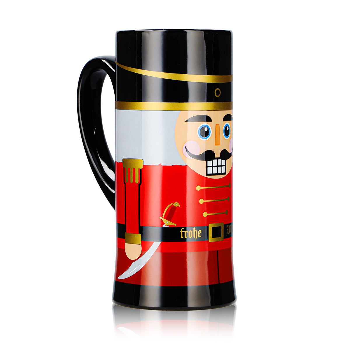 12 tazze da vin brulé Mohaba, modello "Flute", con motivo "Lo schiaccianoci", "Buon Natale", nero, 0,2 l, con indicazione di capacità – Vista 3
