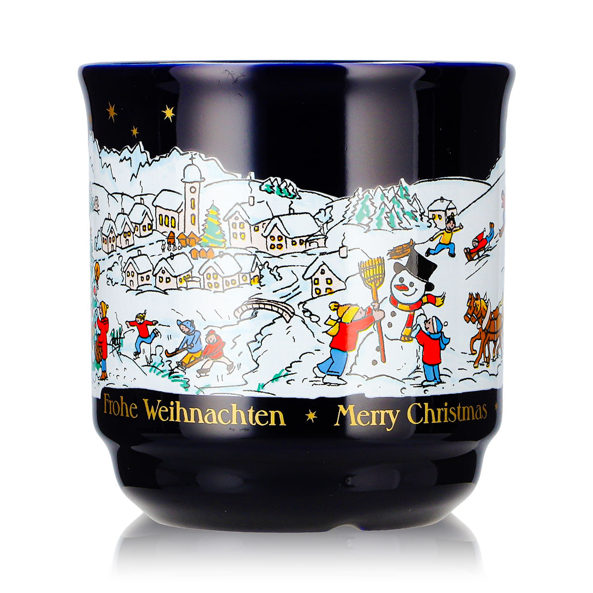 2 tazze da vin brulé Mohaba, modello 8000, "Buon Natale", tema invernale, blu cobalto, 0,2 l, graduate, impilabili – Vista 2