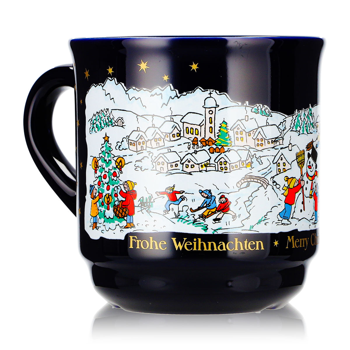 2 tazze da vin brulé Mohaba, modello 8000, "Buon Natale", tema invernale, blu cobalto, 0,2 l, graduate, impilabili – Vista 3