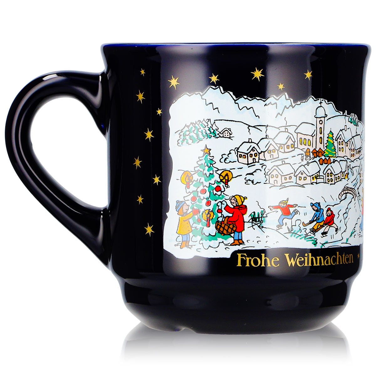 12 tazze da vin brulé Mohaba, modello 8000, "Buon Natale", tema invernale, blu cobalto, 0,2 l, graduate – Vista 4