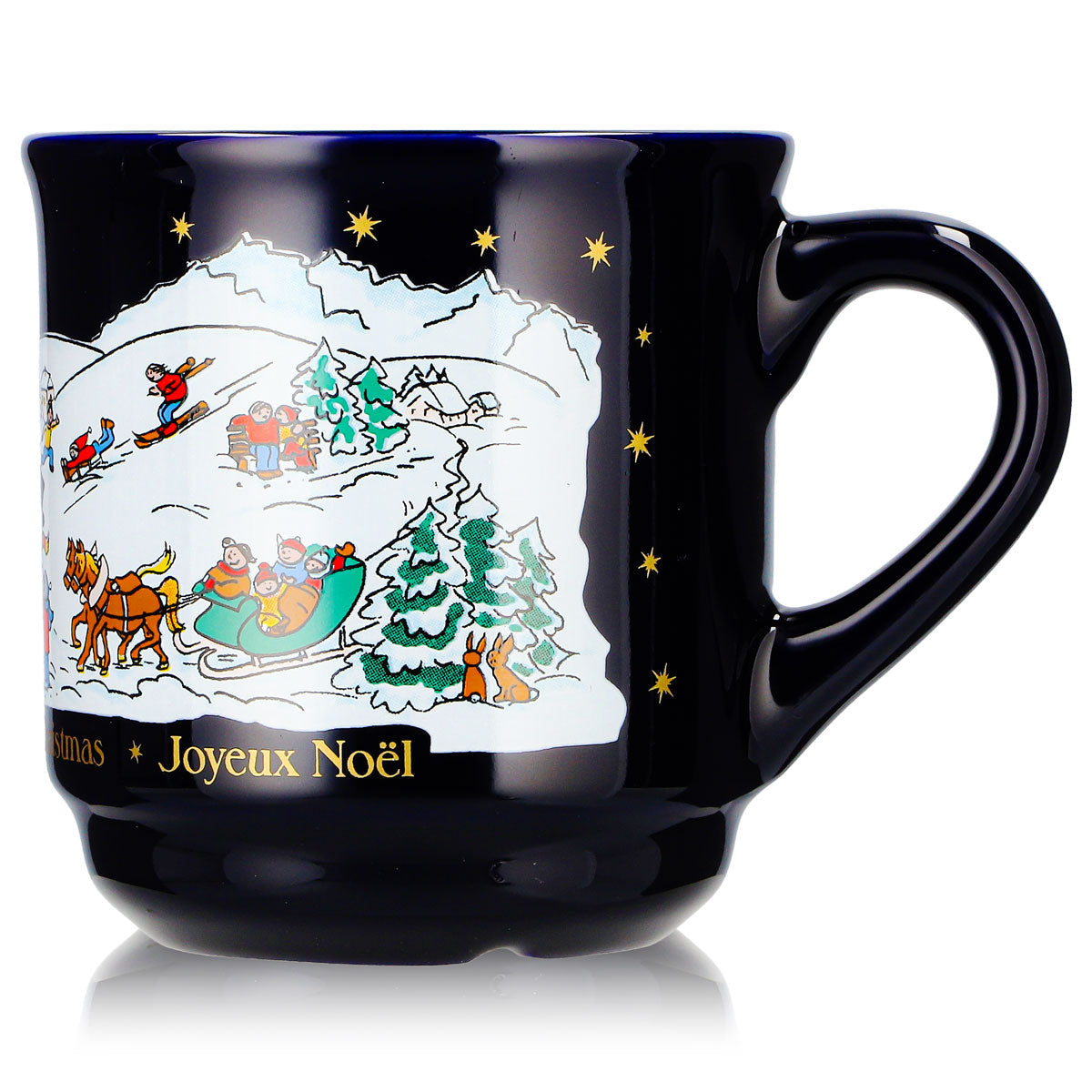 4 tazze da vin brulé Mohaba, modello 8000, "Buon Natale", invernali, blu cobalto, 0,2 l, graduate – Vista 6