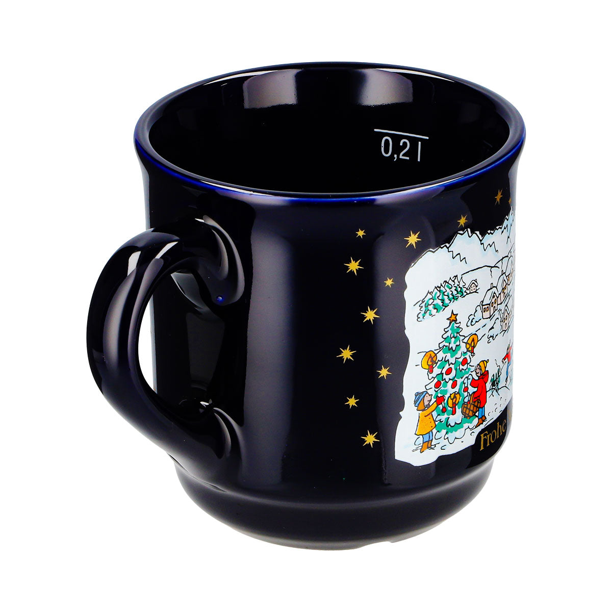 12 tazze da vin brulé Mohaba, modello 8000, "Buon Natale", tema invernale, blu cobalto, 0,2 l, graduate – Vista 7