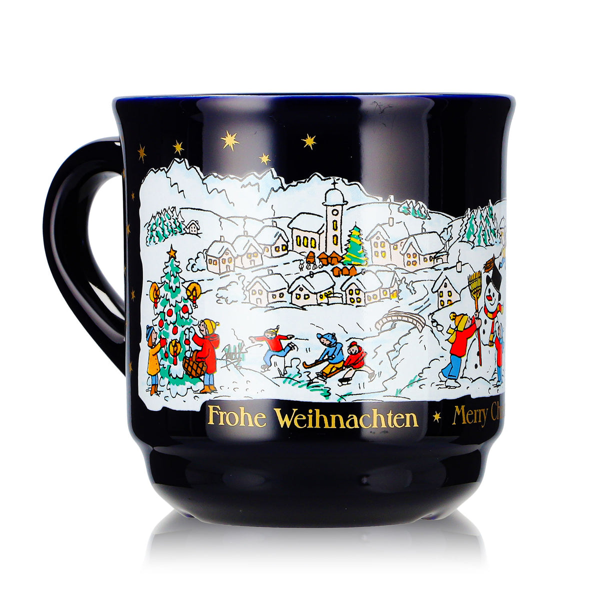 12 tazze da vin brulé Mohaba, modello 8000, "Buon Natale", tema invernale, blu cobalto, 0,2 l, graduate – Vista 8