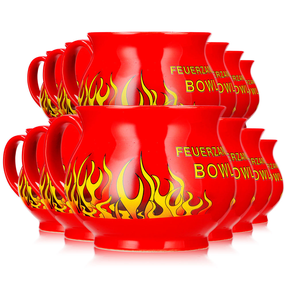 12 tazze da vin brulé Mohaba, a forma di palla, "Feuerzangenbowle", rosso fuoco, 0,2 l, graduate
