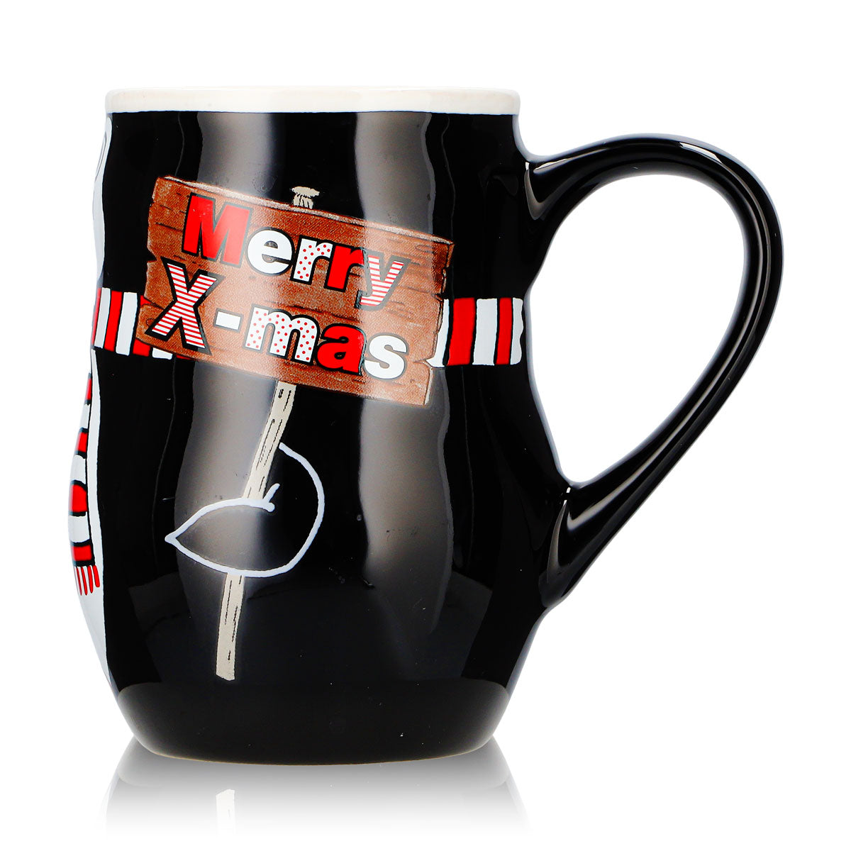 2 tazze da vin brulé Mohaba con motivo a pinguino in rilievo "Merry X-mas", nero/bianco, 0,2 l, graduate – Vista 6