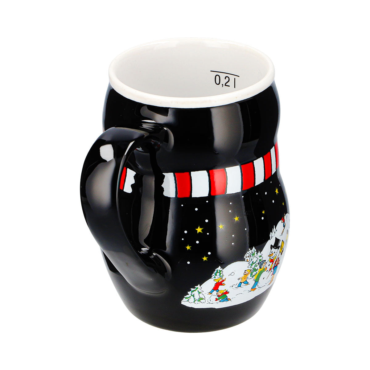 2 tazze da vin brulé Mohaba con motivo a pinguino in rilievo "Merry X-mas", nero/bianco, 0,2 l, graduate – Vista 7