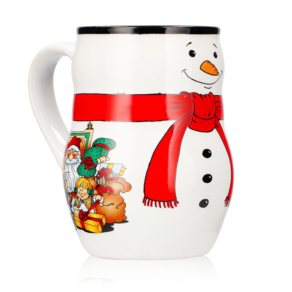 6 tazze da vin brulé Mohaba con motivo a pupazzo di neve in rilievo, "Buon Natale", bianco/nero, 0,2 l, graduate – Vista 3