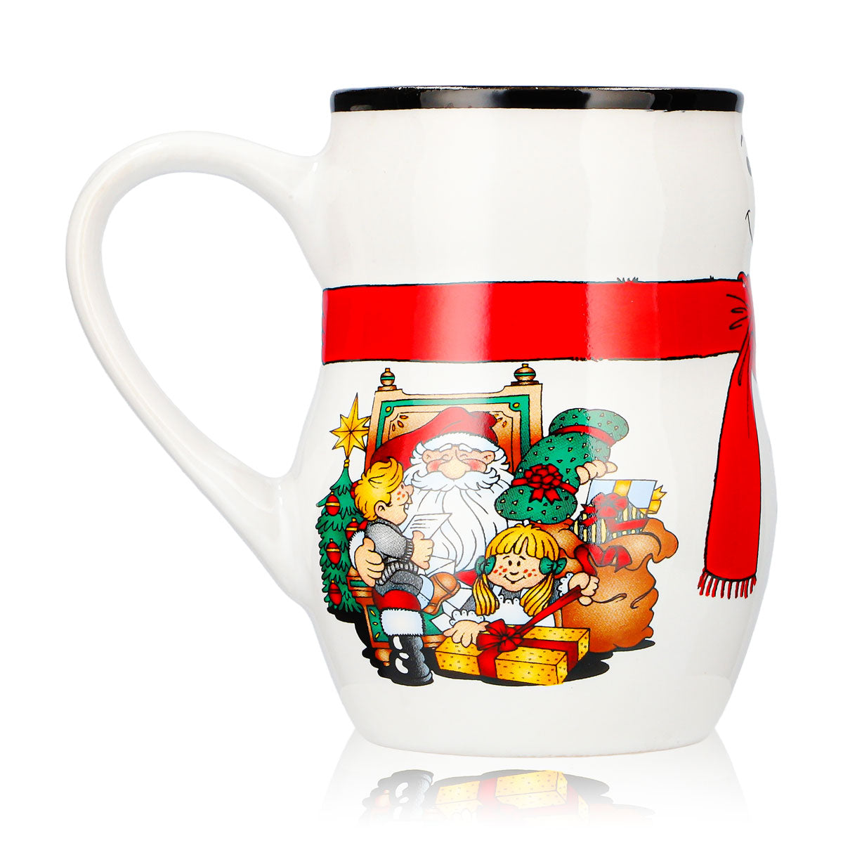 6 tazze da vin brulé Mohaba con motivo a pupazzo di neve in rilievo, "Buon Natale", bianco/nero, 0,2 l, graduate – Vista 4