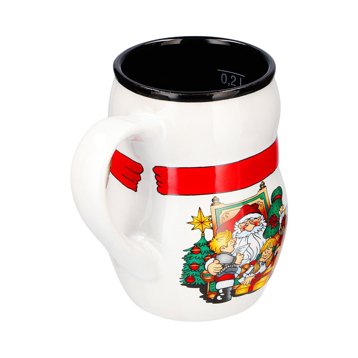 6 tazze da vin brulé Mohaba con motivo a pupazzo di neve in rilievo, "Buon Natale", bianco/nero, 0,2 l, graduate – Vista 7