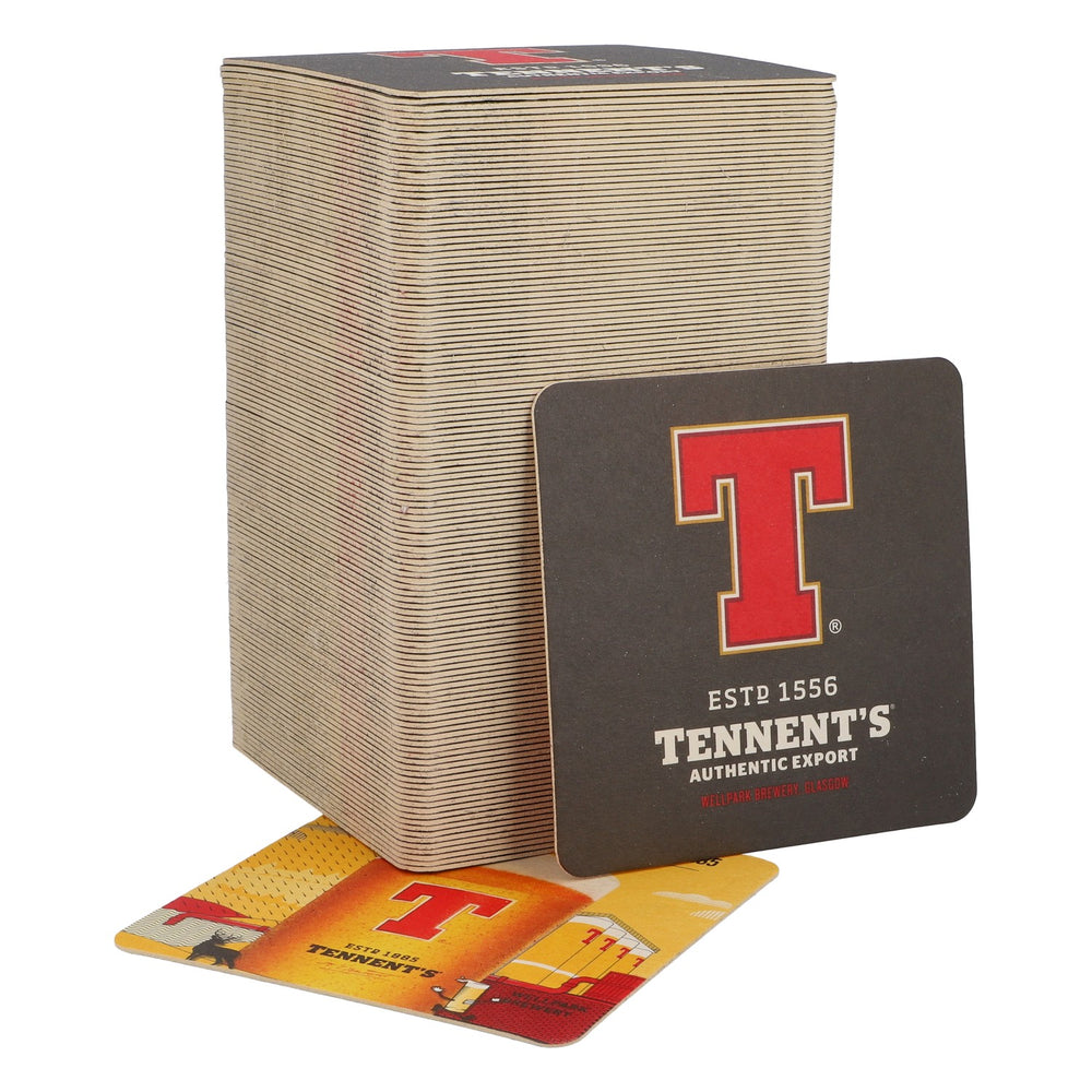 120x Tennent's Birra Sottobicchieri Sottobicchieri in vetro Coperchio 9,5x9,5 cm