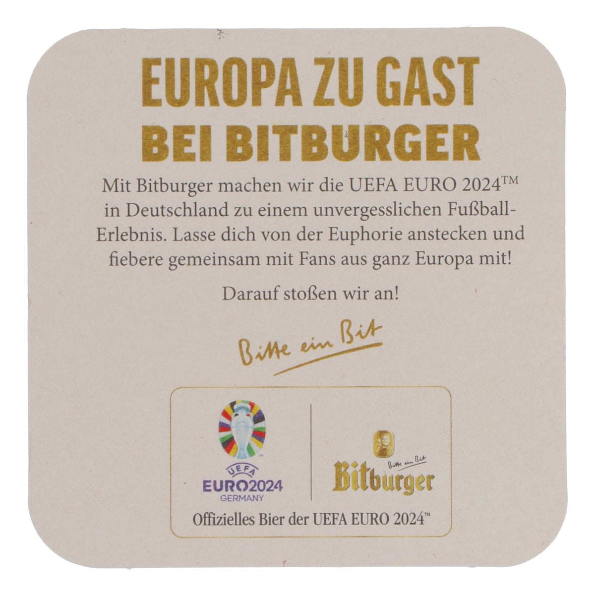 125 sottobicchieri Bitburger Bier 9x9 cm "Danke Bitte" (Grazie, prego) Retro "Euro 2024" – Vista 4