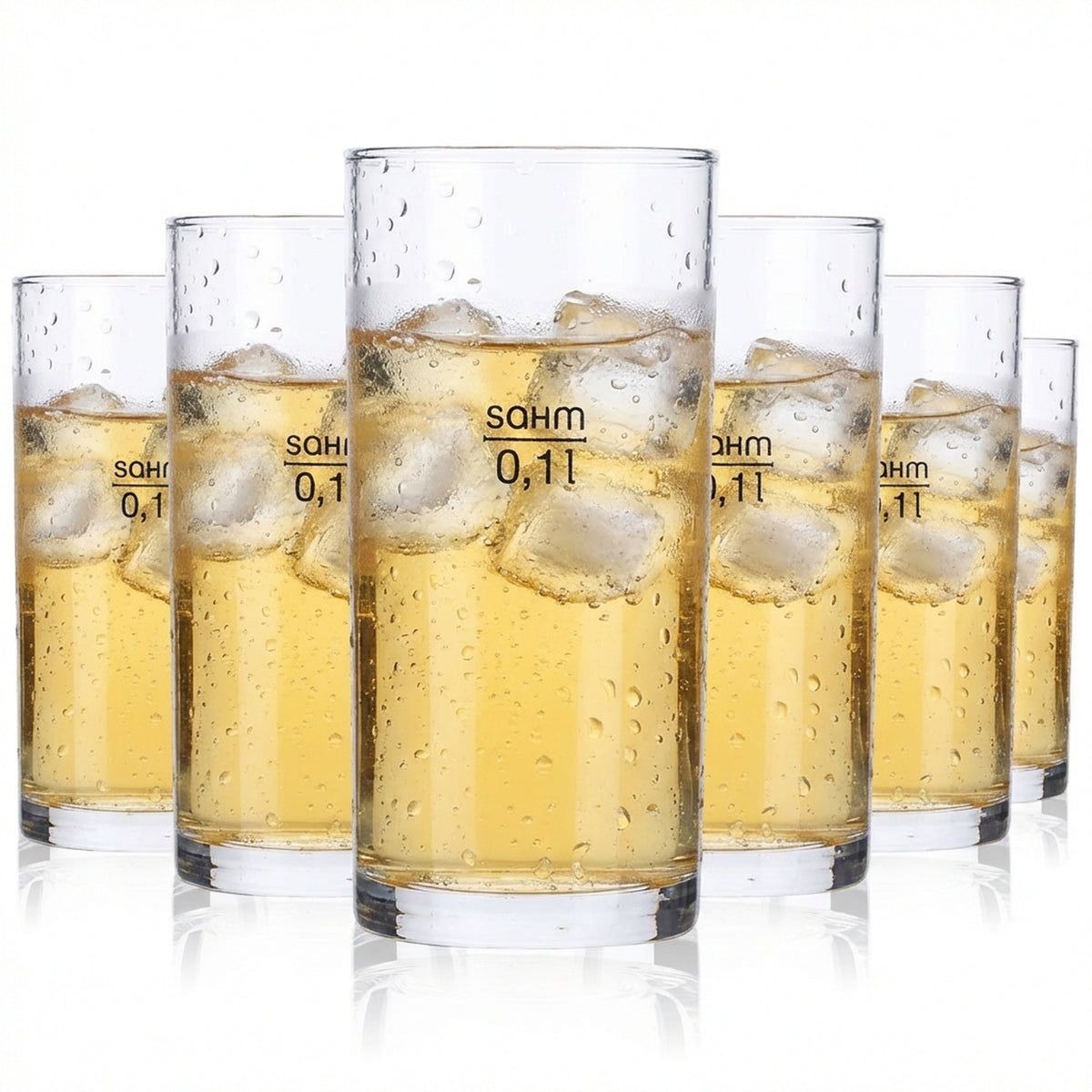 12 bicchieri da 0,1 l in vetro Sahm Blanco Stoschen Stangen Gastro calibrati Bar