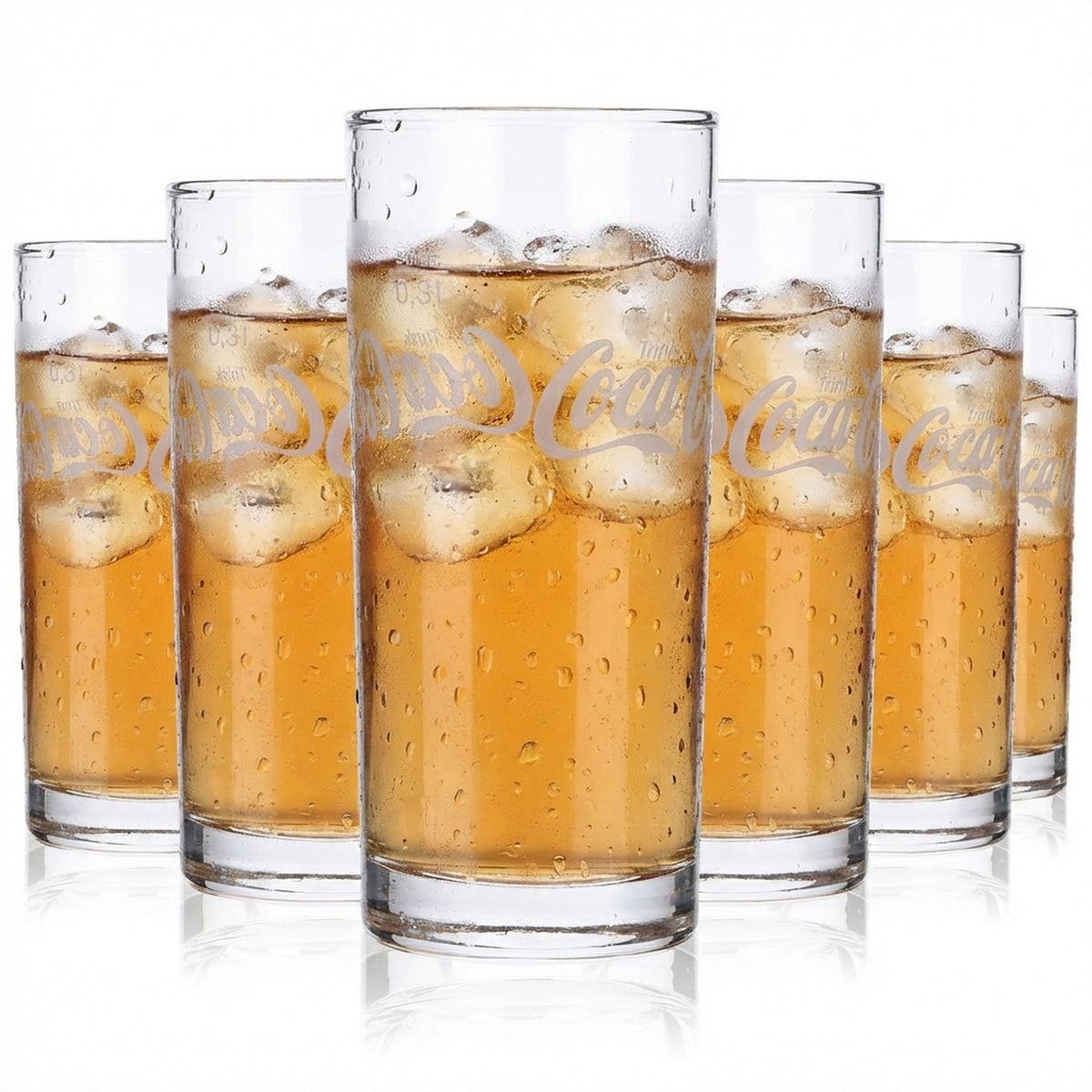 12 bicchieri long drink Coca Cola da 0,3 l con scritta orizzontale Sahm