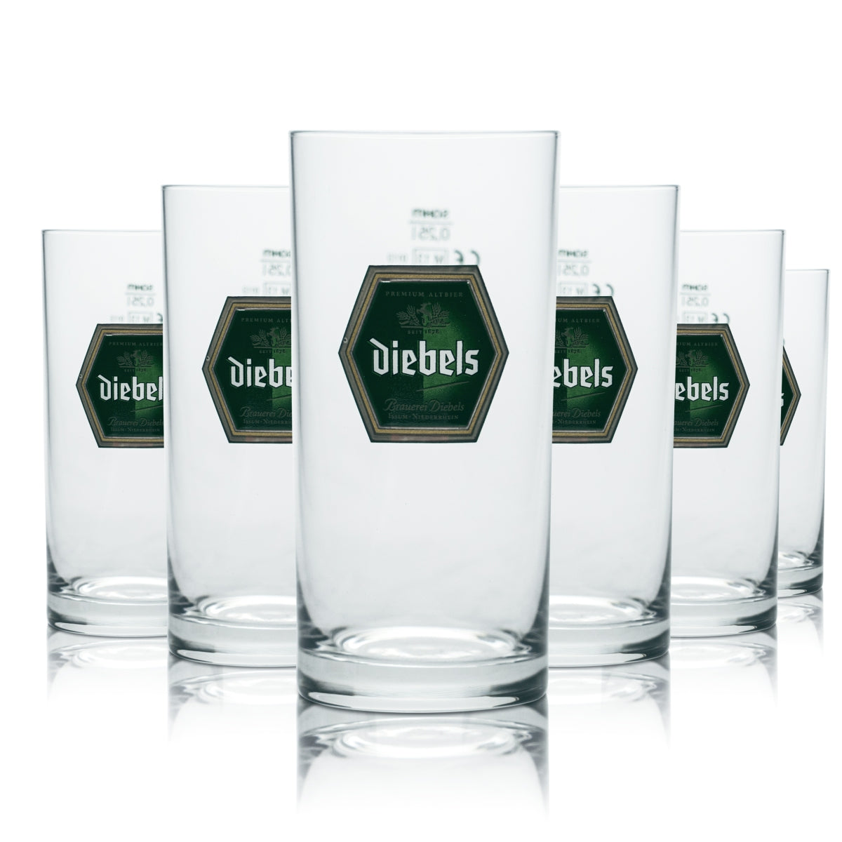 12 bicchieri Diebels da 0,25 l per birra Alt, bicchieri da birra, birrificio, ristorazione, calibrati