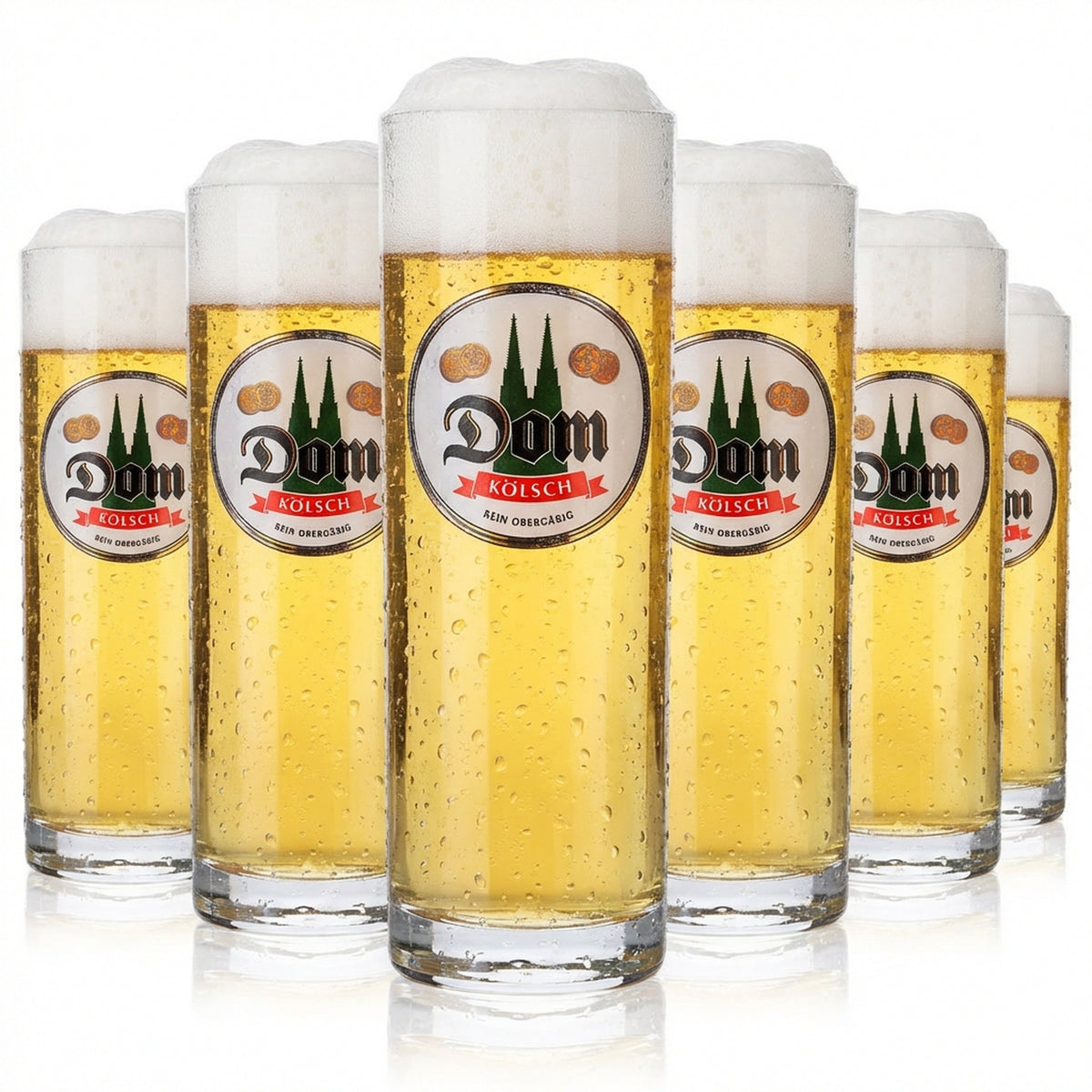 12 bicchieri da birra Dom da 0,2 l Bicchieri da birra Kölschglas Stange con logo bianco Sahm