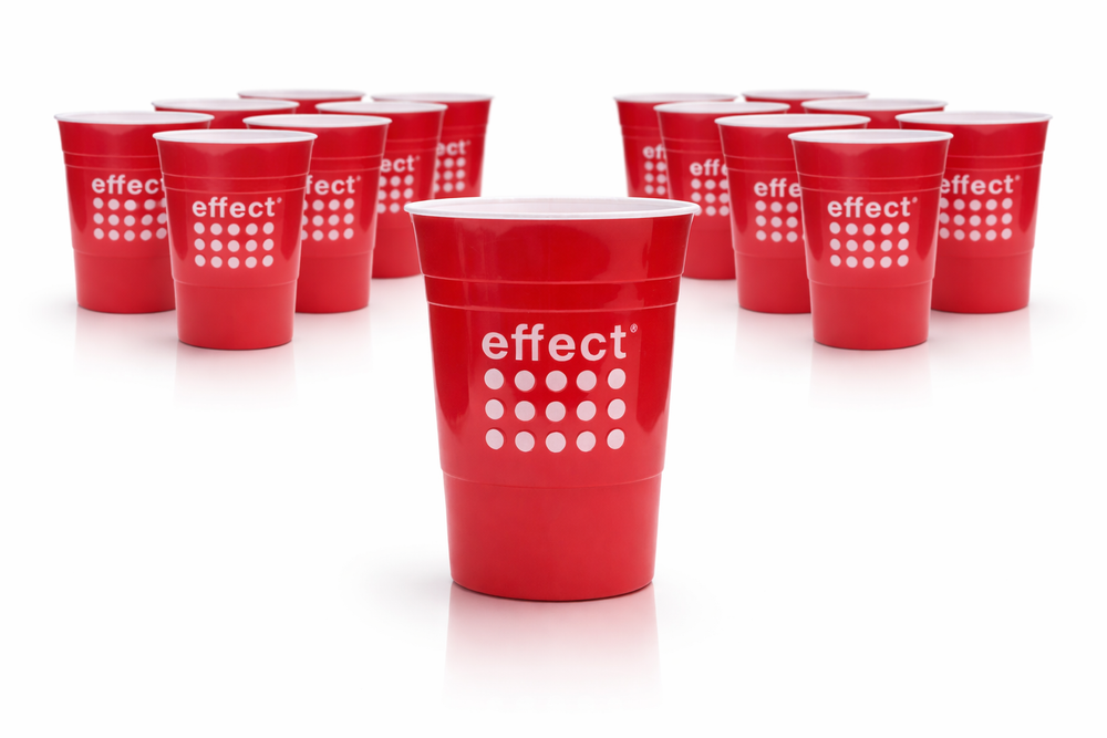 12 bicchieri Effect da 0,3 l riutilizzabili Red Cup bicchieri di plastica Beer Pong bicchiere di plastica