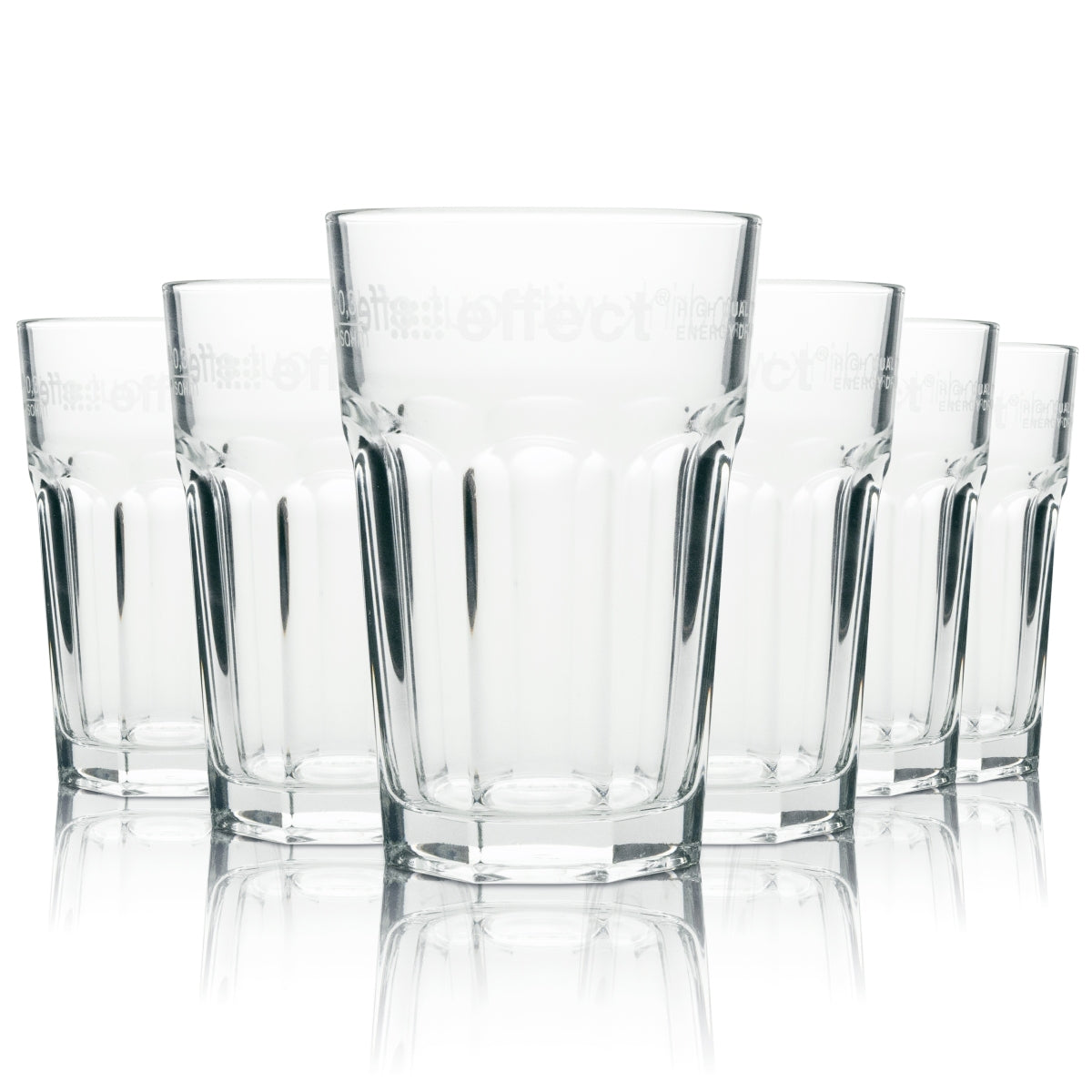 12 bicchieri Effect Energy in vetro da 0,33 l, tumbler, bicchieri da long drink impilabili, per uso gastronomico