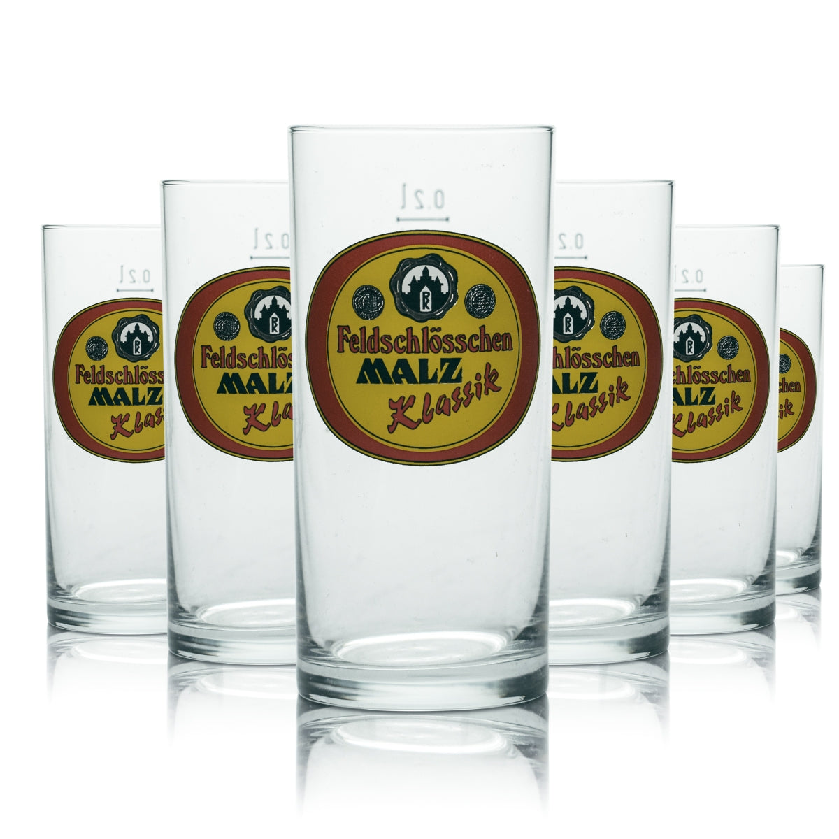 12 bicchieri Feldschlösschen 0,2 l Willi Becher Stange Tumbler Bicchieri Birra Pils