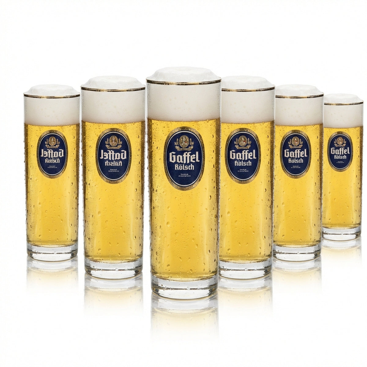 12 bicchieri da birra Gaffel Kölsch 0,2 l con bordo dorato Rastal