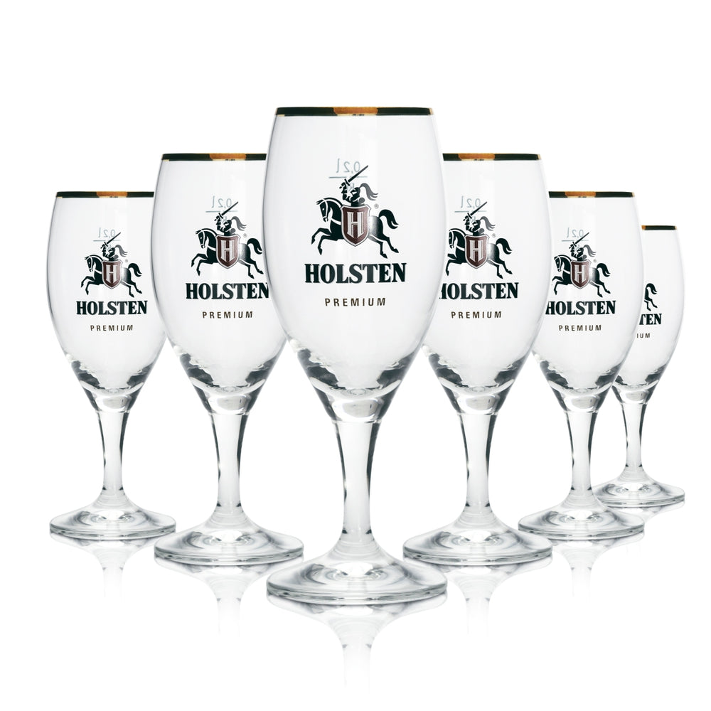 12 bicchieri da birra Holsten Premium 0,2 l con bordo dorato Rastal