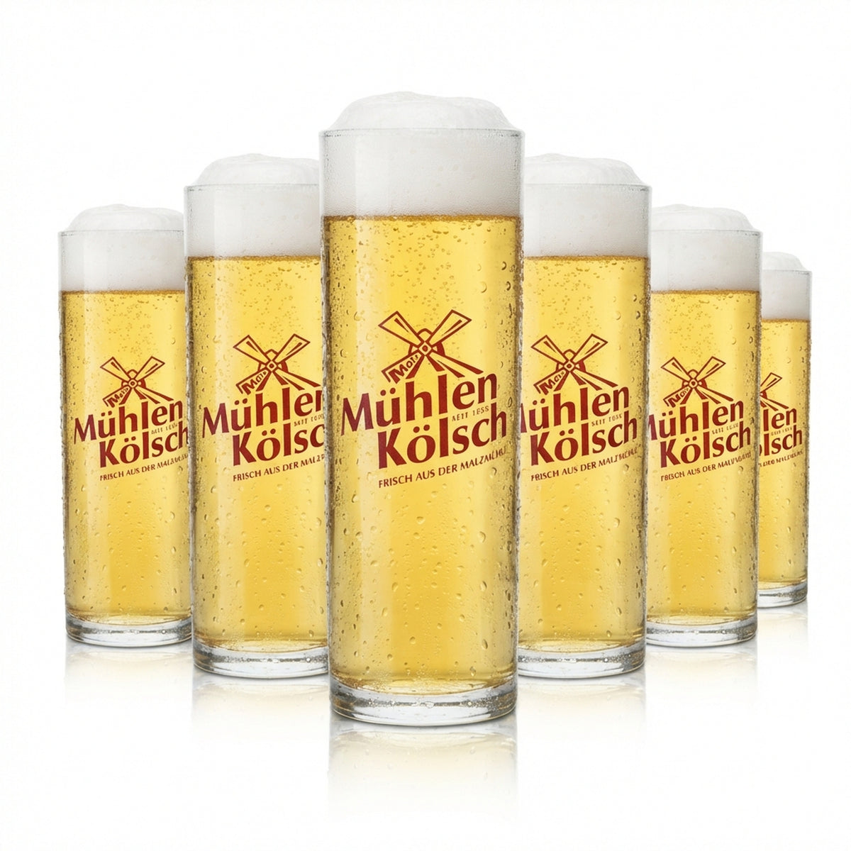 12 bicchieri da birra Kölsch Mühlen 0,2 l bicchieri a forma di birra alla spina Colonia Malzmühle Beer Bar