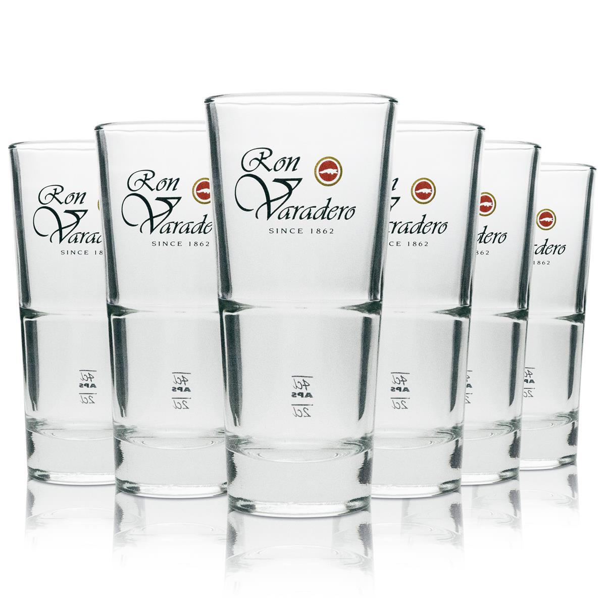 12 bicchieri da long drink Ron Varadero Rum con scritta nera 350 ml