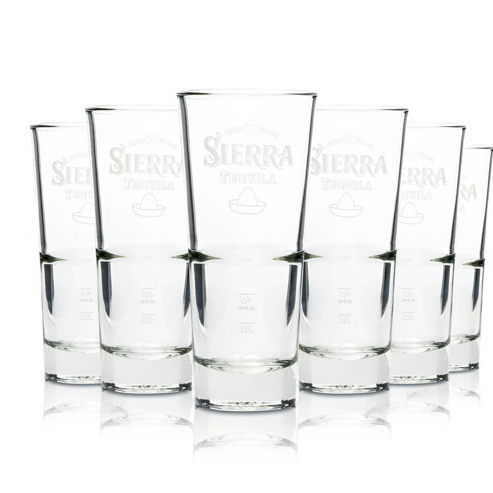 12 bicchieri da long drink Sierra Tequila impilabili 296 ml con scritta bianca