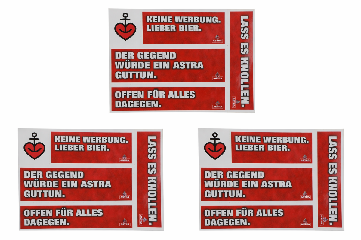 15 adesivi Astra Bier Sticker Kleber Hefter Herz Anker Amburgo, St. Pauli