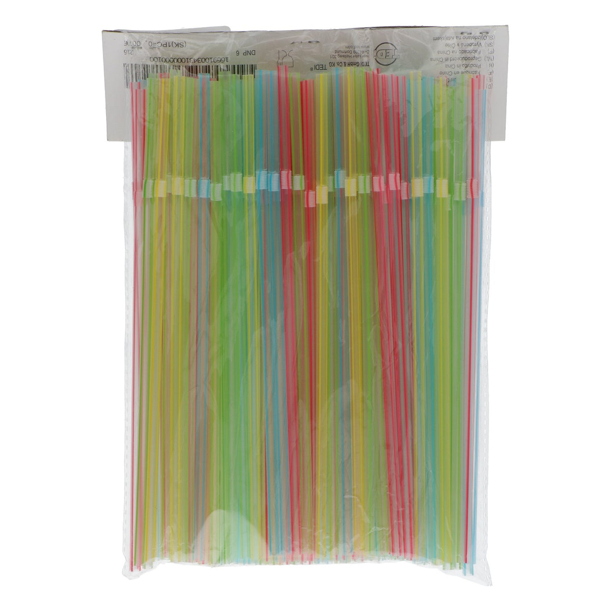 150 cannucce colorate pieghevoli, 0,5 x 21 cm, in plastica, per feste – Barmeister24