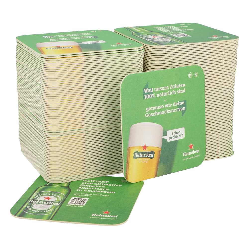 150 sottobicchieri Heineken 9,3x9,3 cm "...che è vegano?"