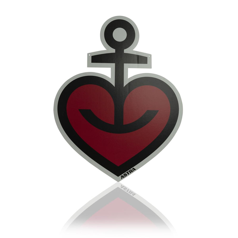 1x cartello pubblicitario Astra Bier in cartone con cuore e ancora 74 x 58