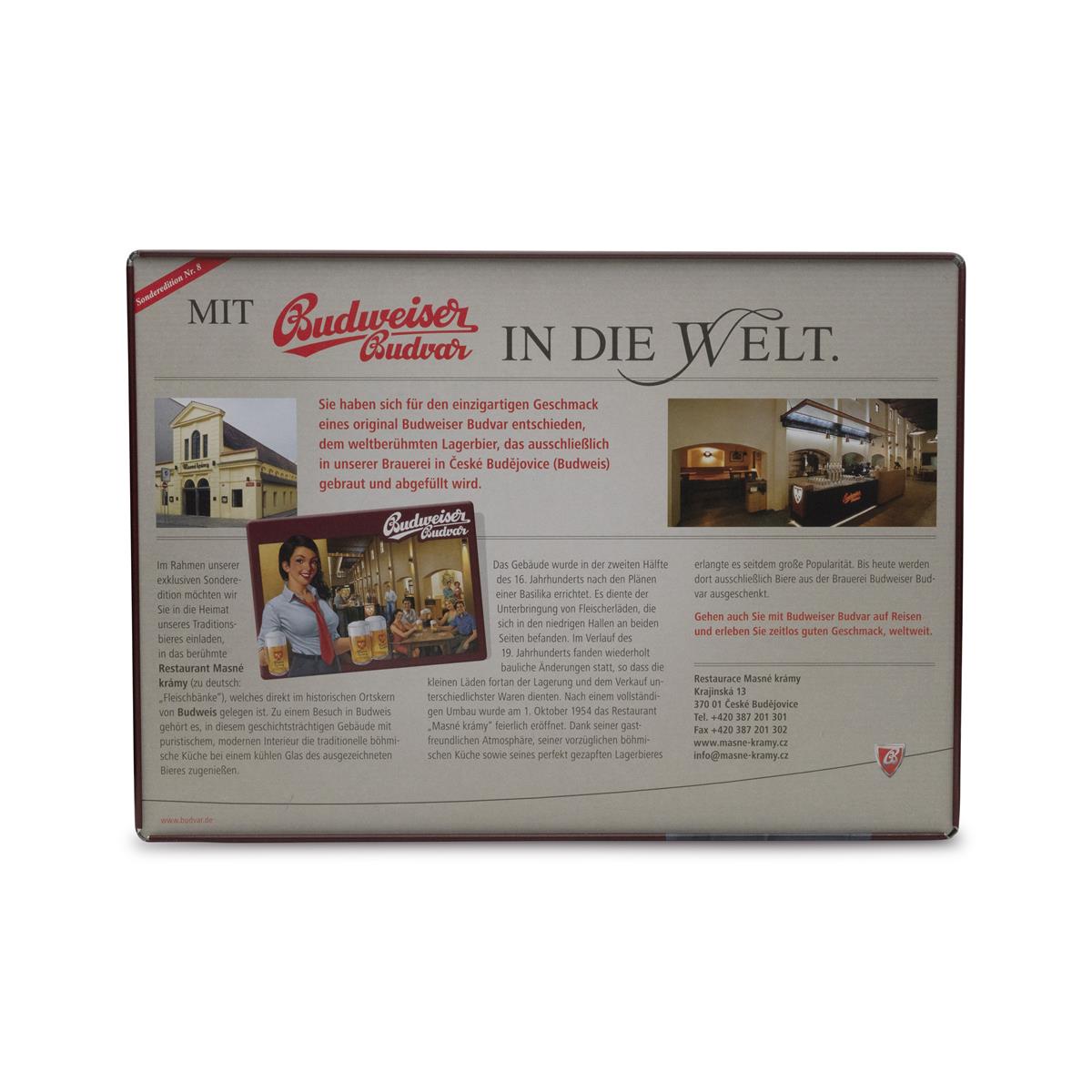 1x Birra Budweiser targhetta in metallo n. 8 Taverna 30x21 – Vista 2