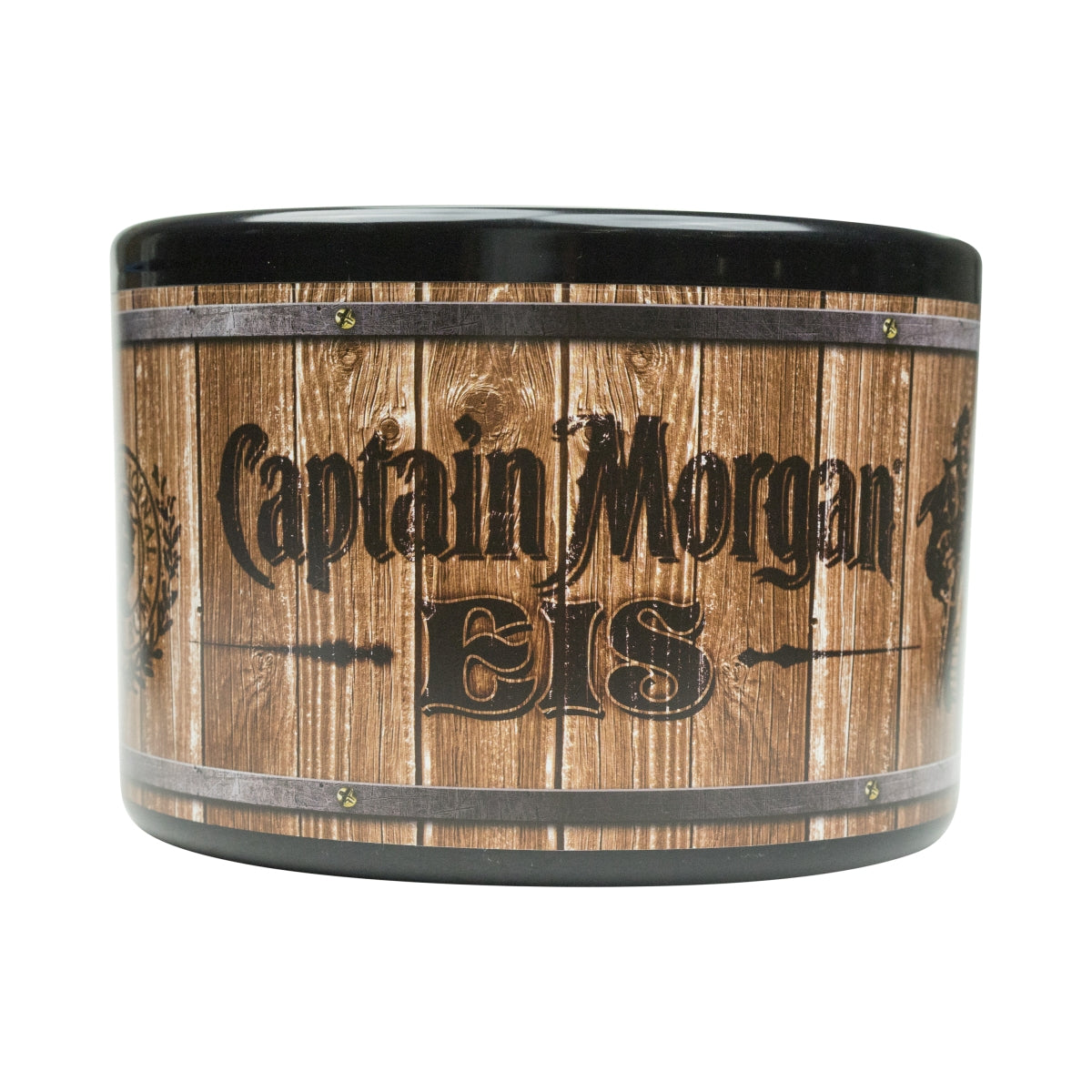 1x Captain Morgan Rum Cooler ghiacciaia nera/effetto botte di legno
