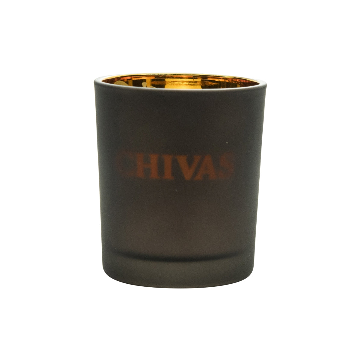 1x Chivas Regal Whisky Tealight Nero interno oro con decorazioni e candela