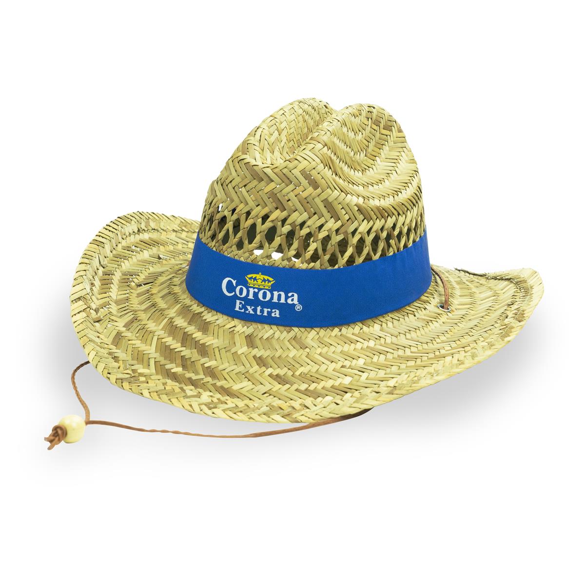 1x Cappello di paglia Corona Birra nastro blu naturale – Vista 3