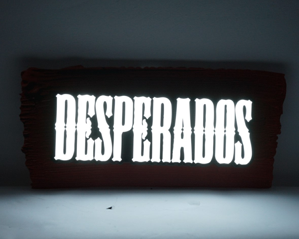 1x Insegna luminosa Deperados Birra scritta bianca 60 x 25
