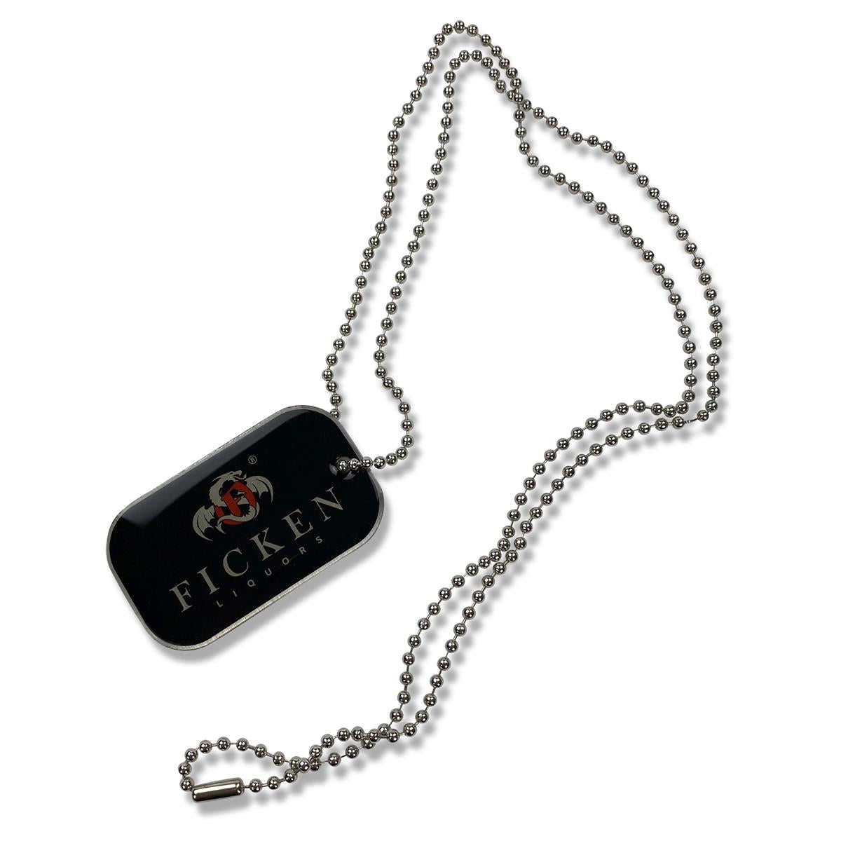 1x Ficken  Collana con tag in metallo