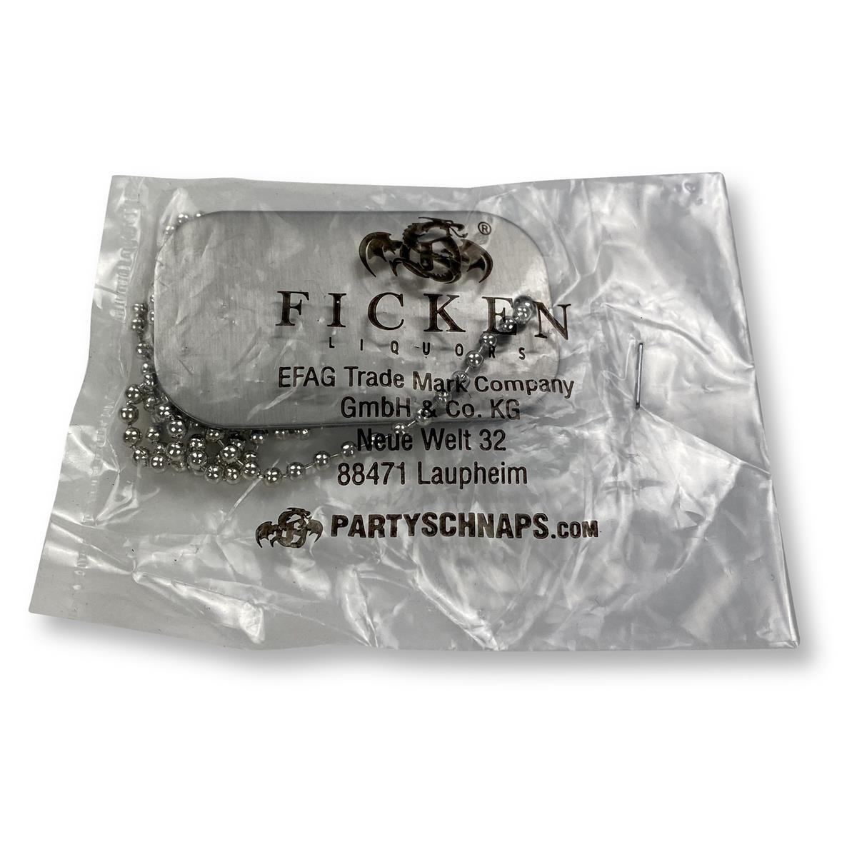 1x Ficken  Collana con tag in metallo – Vista 3