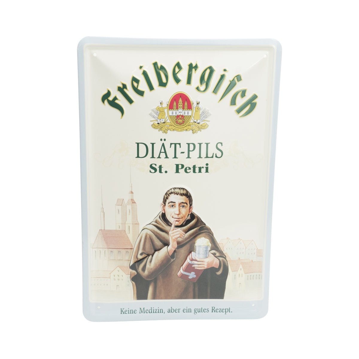 1x targhetta in metallo della birra Freiberger Bier Diet-Pils St. Petri