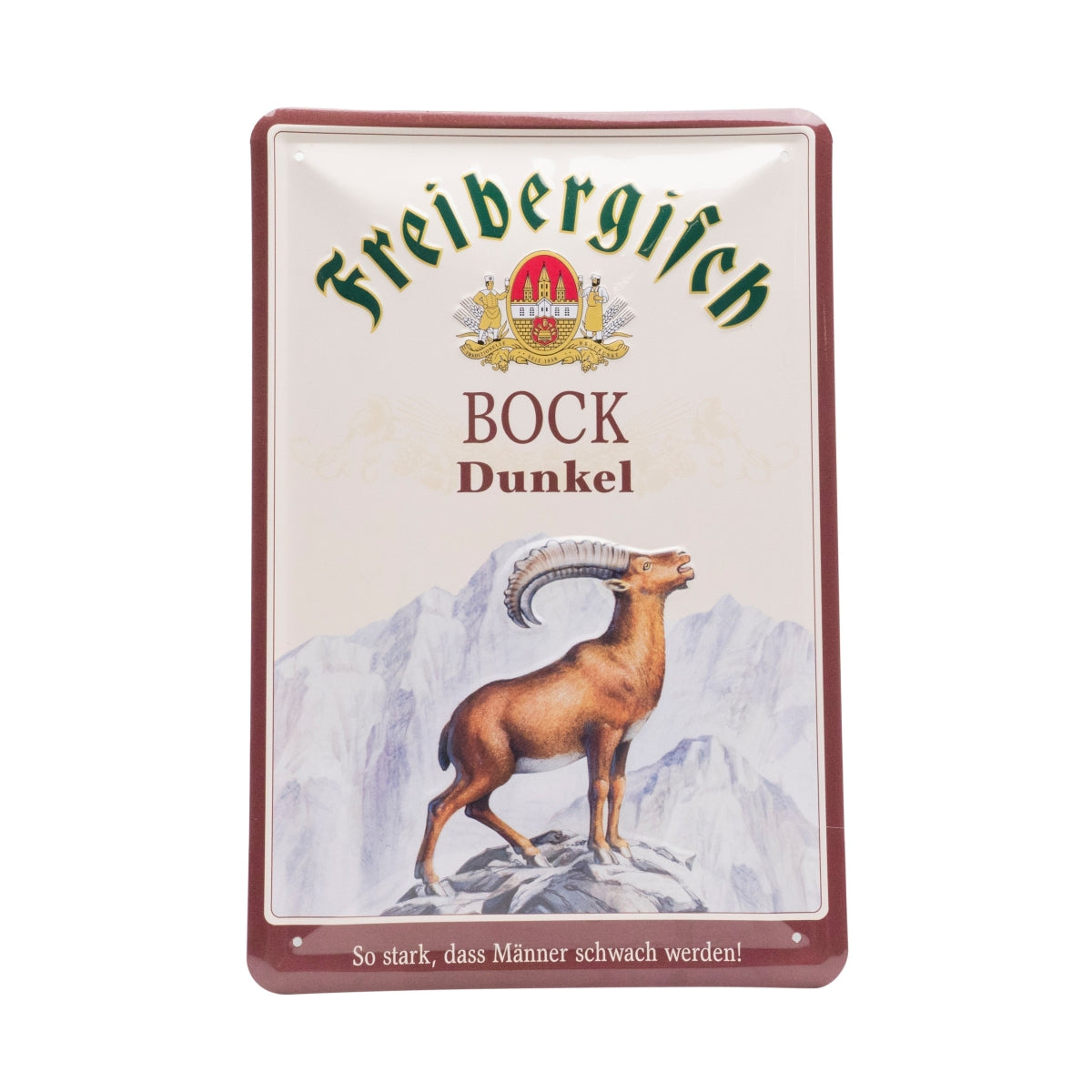 1x Birra Freiberger, targhetta in metallo Freibergisch Bock Dunkel