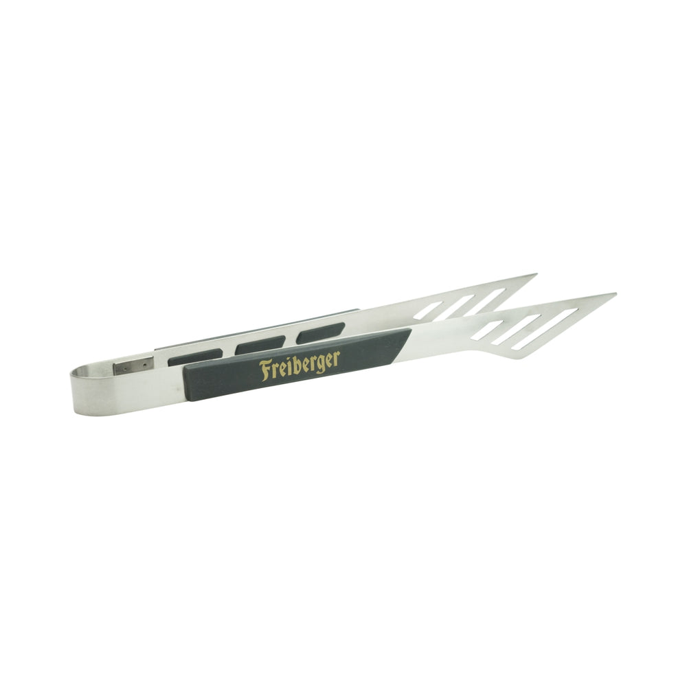 1x Pinza per barbecue in metallo con manico nero Freiberger Bier