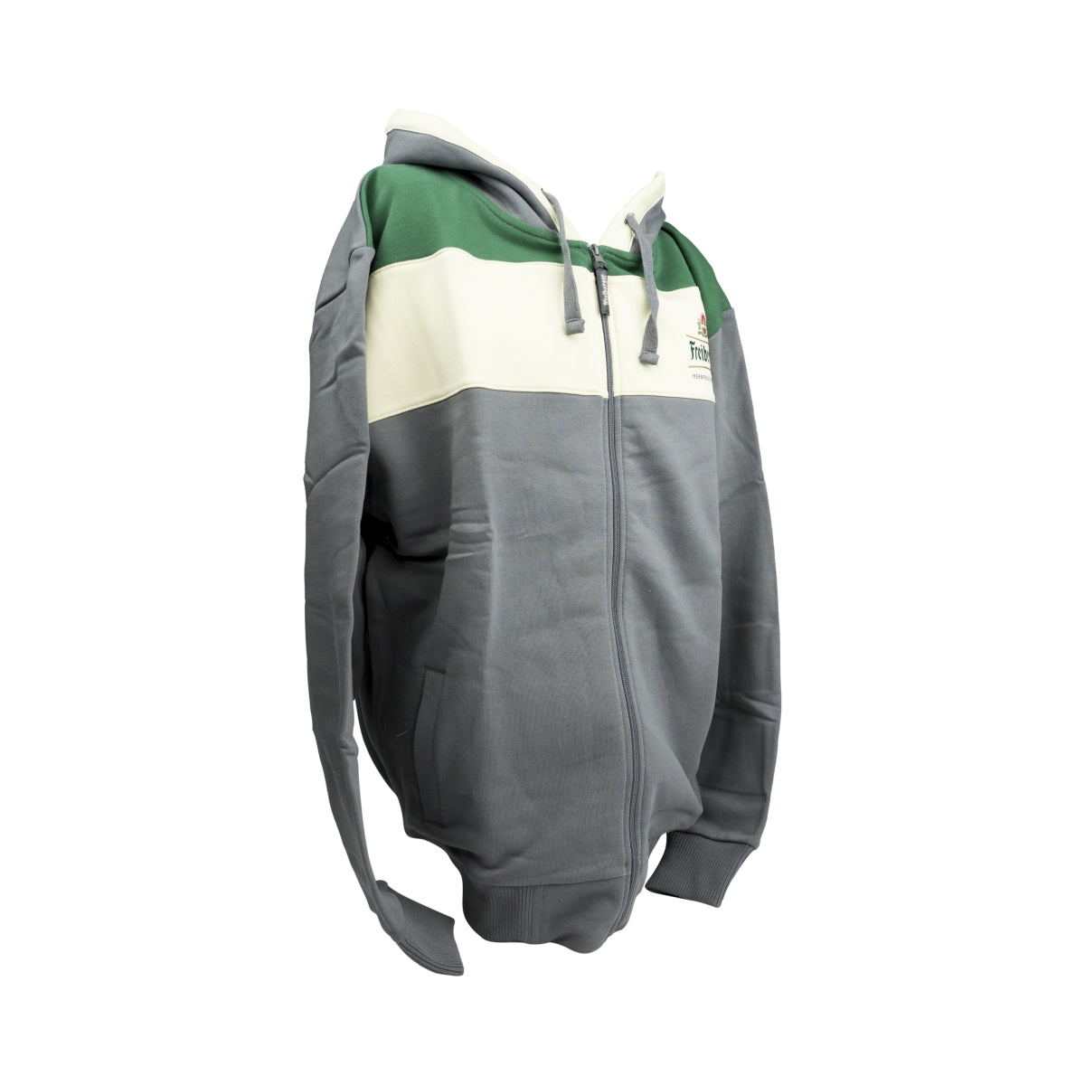 1x Felpa con cappuccio Freiberger Bier grigio/verde/beige taglia XXL – Vista 2