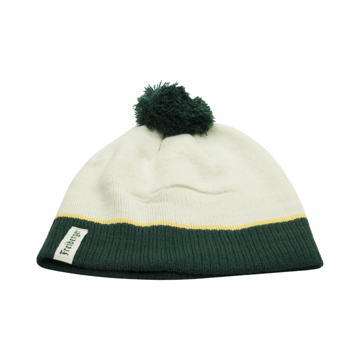 1 berretto da birra Freiberger verde e bianco con pompon