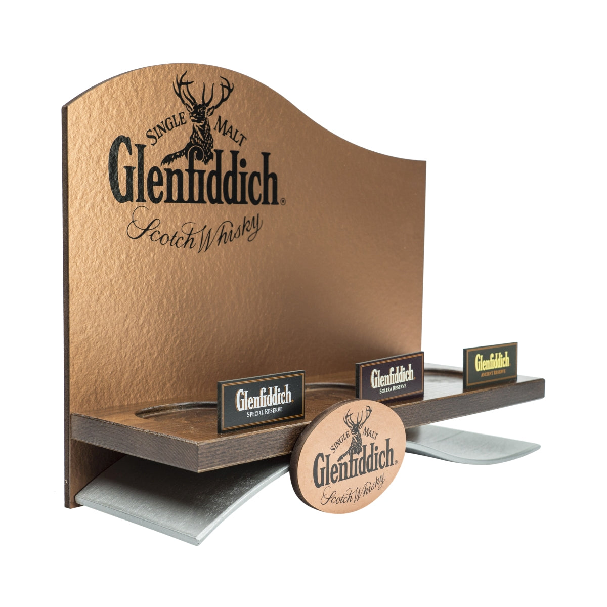 1x Glenfiddich Whisky Barcaddy in legno laccato bronzo per 3 bottiglie – Vista 2