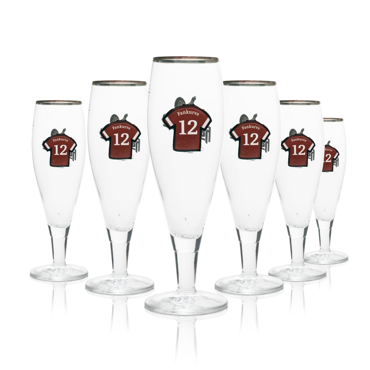 6 bicchieri da birra Hasseröder da 0,3 l con maglia da tifoso Ritzenhoff