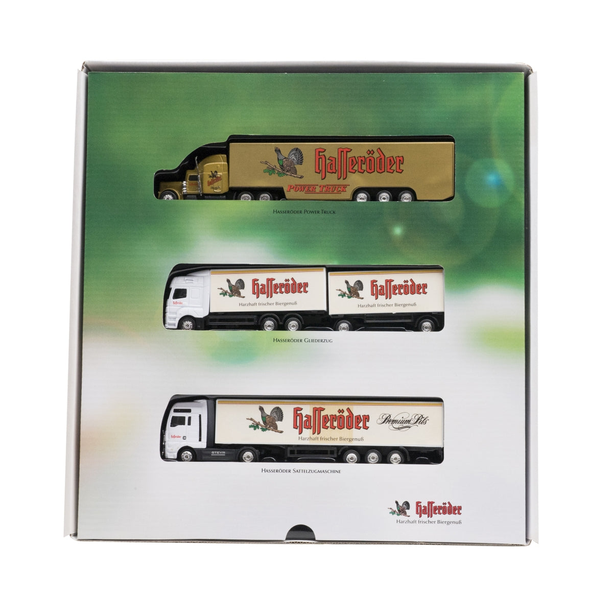 1x Set mini camion della birra Hasseröder, 3 pezzi