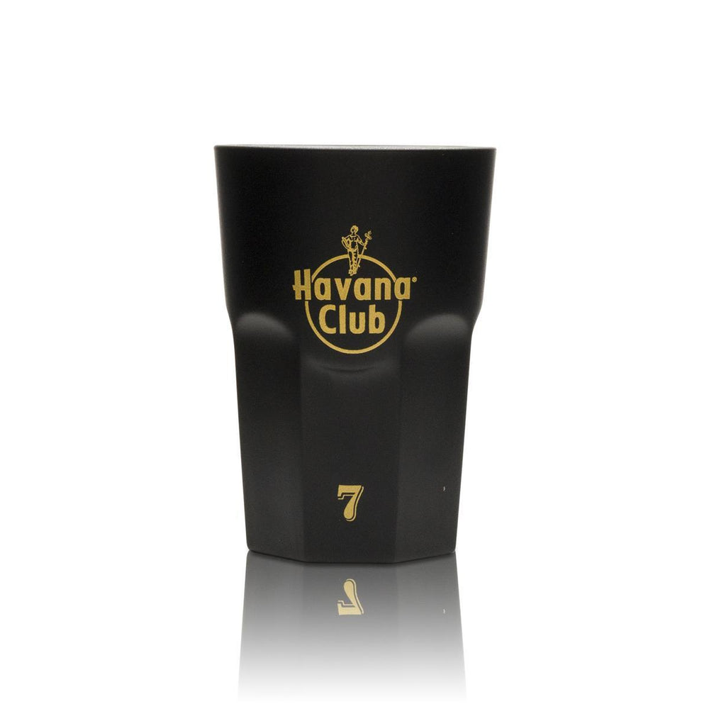 1 bicchiere da long drink Havana Rum nero e oro 7 Anos