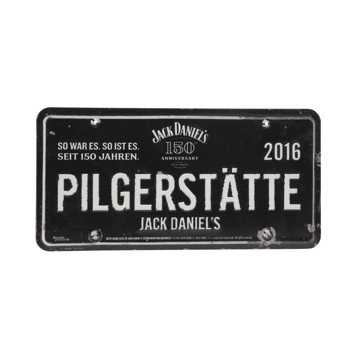 1x Jack Daniels Rum Targhetta in metallo Luogo di pellegrinaggio 2016 30,5x15